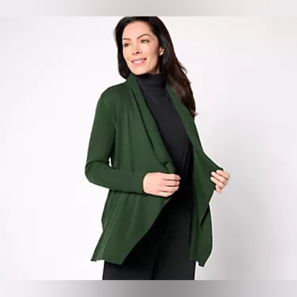 BEAUTIFUL by Lawrence Zarain The Kelly Petite Draped Cardigan Petite Large NWT